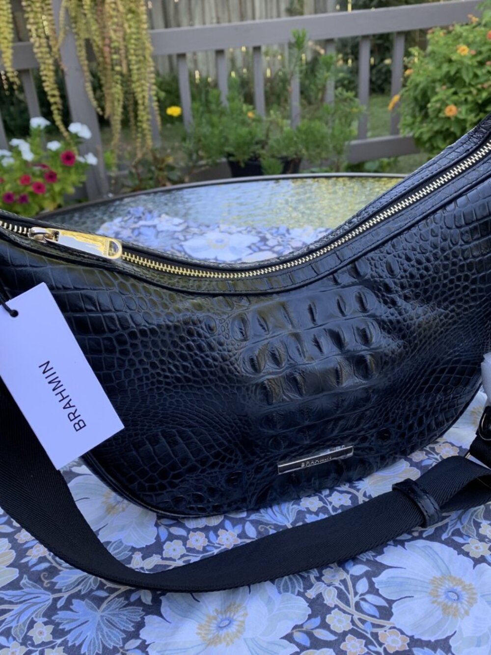 Brahmin Percy Black Alden Road Leather Crossbody NWT